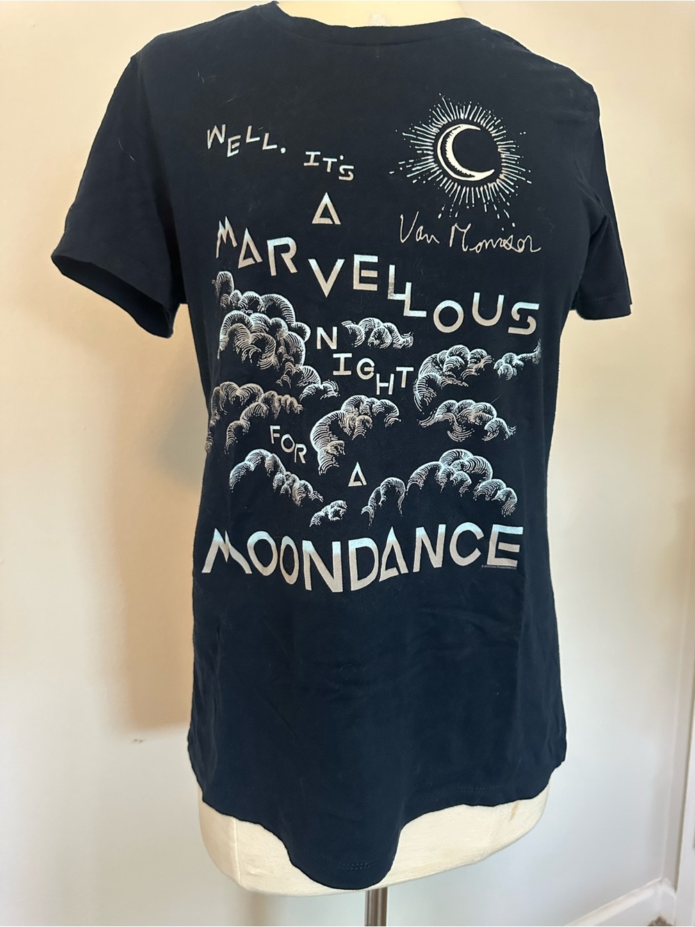 Next Level navy van mortison Moondance' Graphic Tee